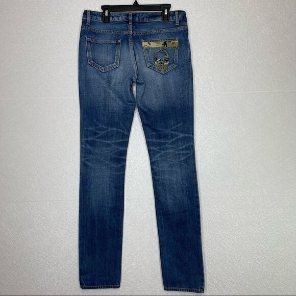 Lucien Pellat-Finet Straight Leg Camo Skull Jeans 27 - Picture 3 of 7